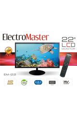 ElectroMaster EM-122 Uydu Alıcı Hediyeli 22'' 55 Ekran 12V Full HD Karavan - Tekne - Yat Lcd Monitör TV